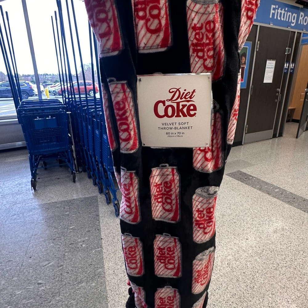 LAST ONE! NWT Diet Coke Plush Throw Blanket | Velvet Soft | 50x60 | Coca-Cola